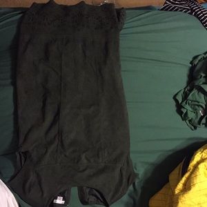 dark green suede dress